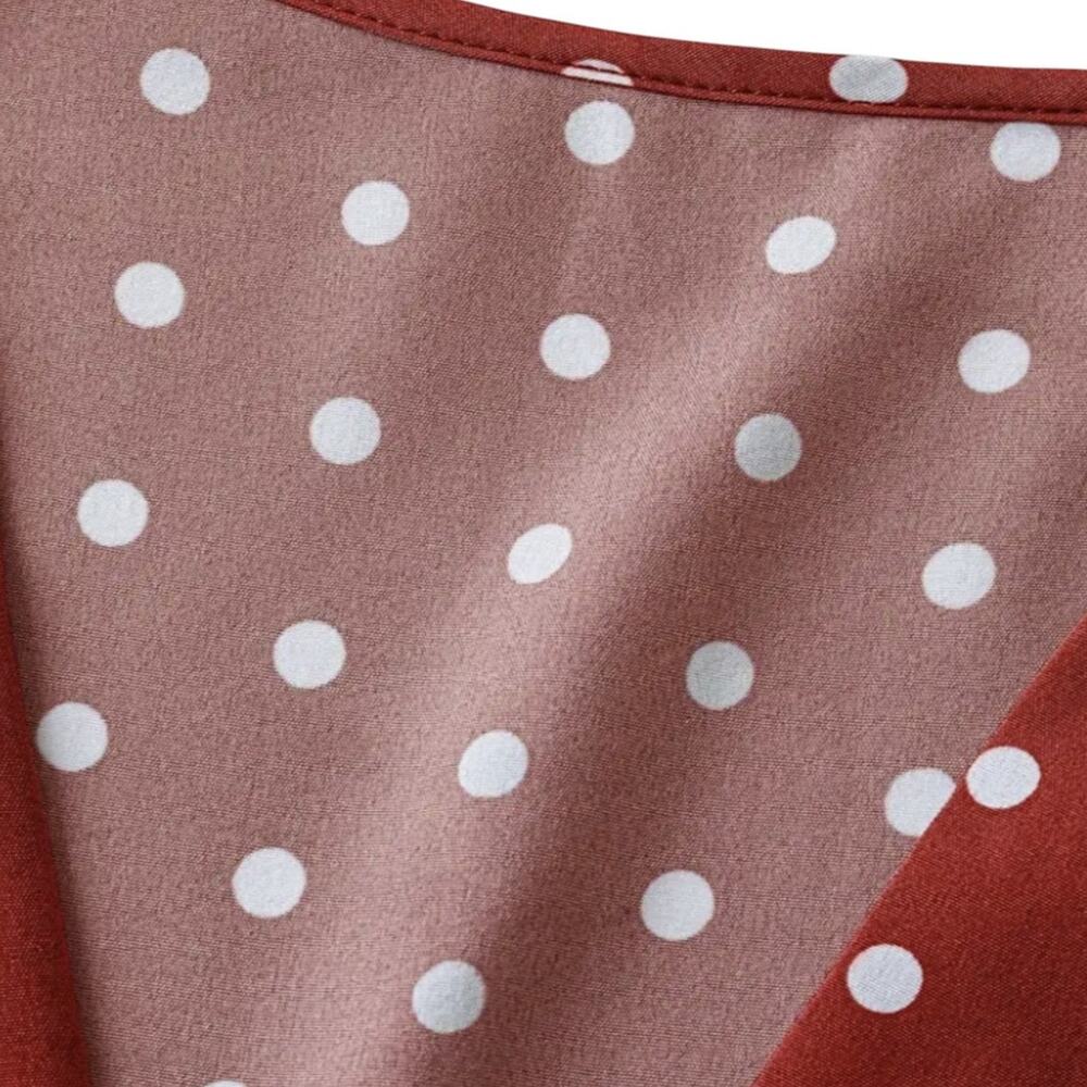 Sleeveless Red Polka Dot Smocked Waist Dress - Picture 4 of 10
